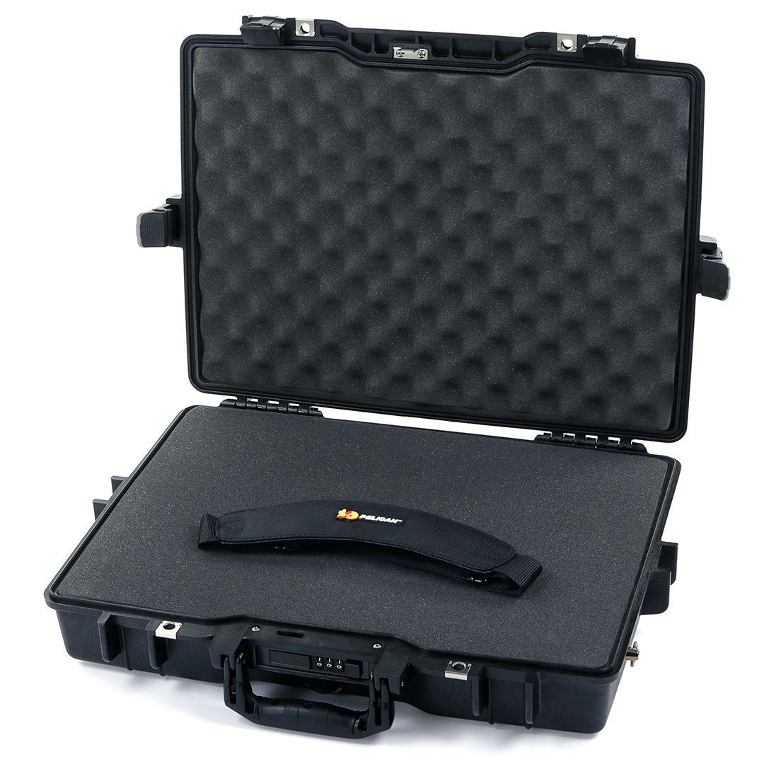 Pelican 1495 Case, Black Pick &amp; Pluck Foam with Convolute Lid Foam ColorCase 014950-0001-110-110