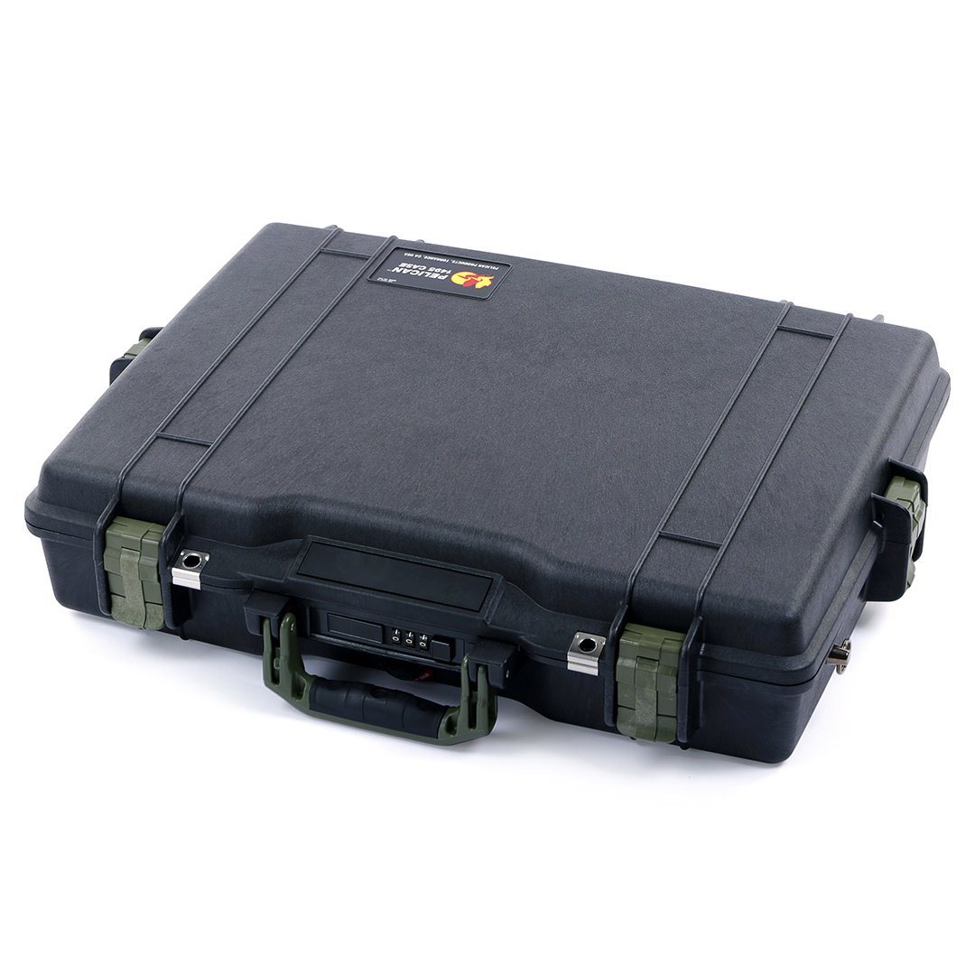 Pelican 1495 Case, Black with OD Green Handle &amp; Latches ColorCase 