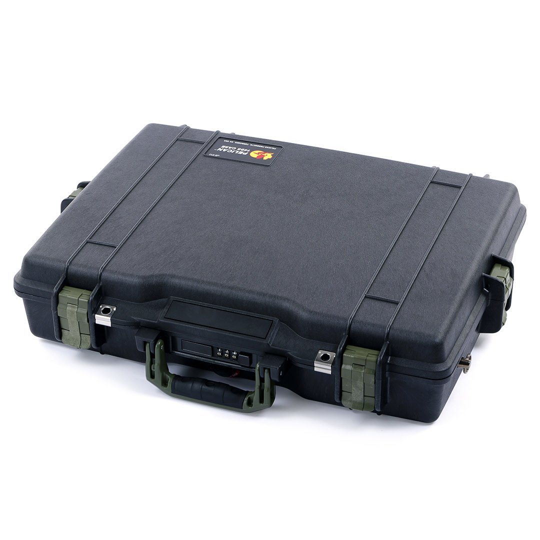 Pelican 1495 Case, Black with OD Green Handle & Latches ColorCase 