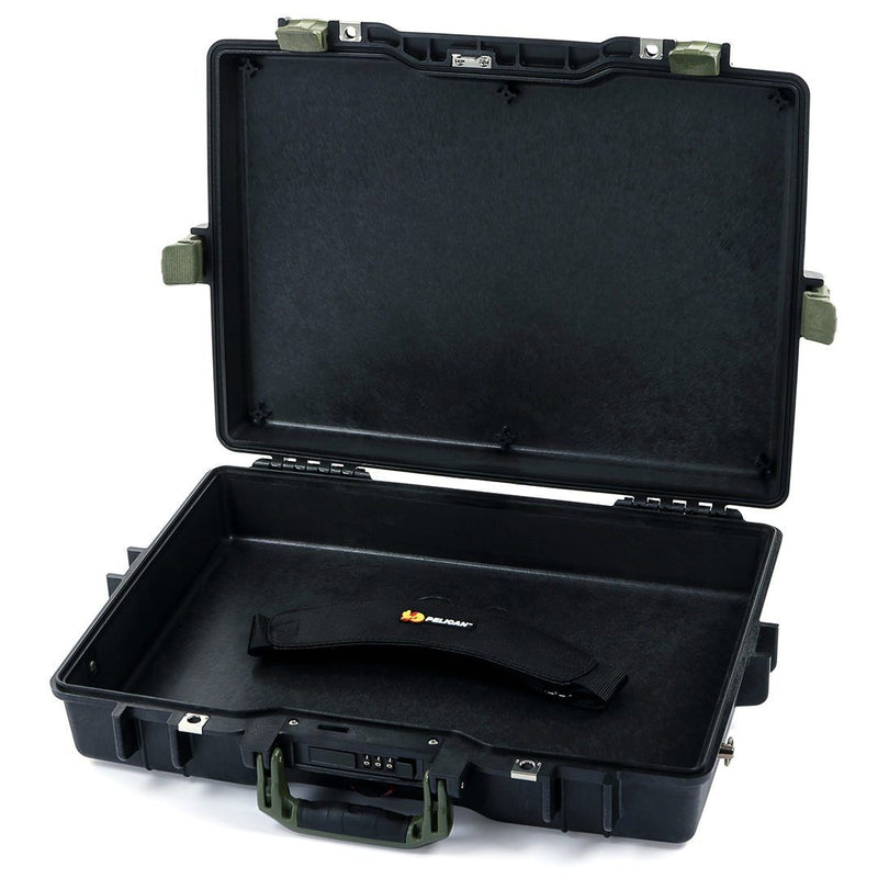 Pelican 1495 Case, Black with OD Green Handle & Latches ColorCase 