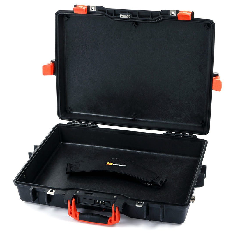 Pelican 1495 Case, Black with Orange Handle & Latches ColorCase 