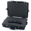 Pelican 1495 Case, Black with Silver Handle & Latches Pick & Pluck Foam with Convolute Lid Foam ColorCase 014950-0001-110-180