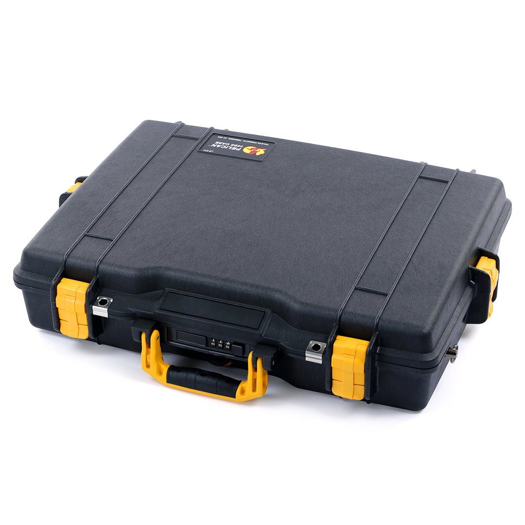 Pelican 1495 Case, Black with Yellow Handle &amp; Latches ColorCase 