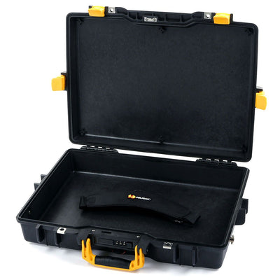 Pelican 1495 Case, Black with Yellow Handle & Latches None (Case Only) ColorCase 014950-0000-110-240