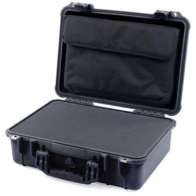 Pelican 1500 Case, Black Pick & Pluck Foam with Computer Pouch ColorCase 015000-0201-110-110