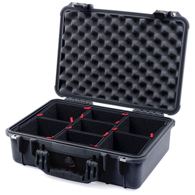 Pelican 1500 Case, Black TrekPak Divider System with Convolute Lid Foam ColorCase 015000-0020-110-110