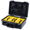 Pelican 1500 Case, Black Yellow Padded Microfiber Dividers with Mesh Lid Organizer ColorCase 015000-0110-110-110