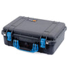 Pelican 1500 Case, Black with Blue Handle & Latches ColorCase