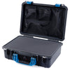 Pelican 1500 Case, Black with Blue Handle & Latches Pick & Pluck Foam with Mesh Lid Organizer ColorCase 015000-0101-110-120