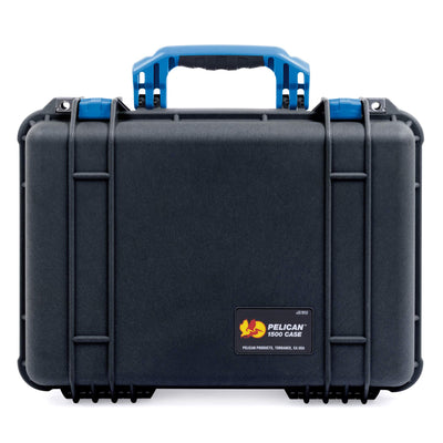 Pelican 1500 Case, Black with Blue Handle & Latches ColorCase