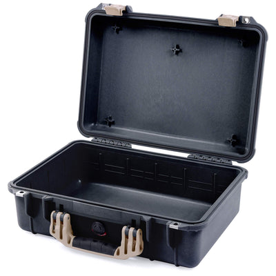 Pelican 1500 Case, Black with Desert Tan Handle & Latches None (Case Only) ColorCase 015000-0000-110-310