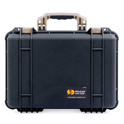 Pelican 1500 Case, Black with Desert Tan Handle & Latches ColorCase