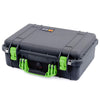 Pelican 1500 Case, Black with Lime Green Handle & Latches ColorCase