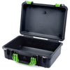Pelican 1500 Case, Black with Lime Green Handle & Latches None (Case Only) ColorCase 015000-0000-110-300