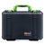 Pelican 1500 Case, Black with Lime Green Handle & Latches ColorCase 