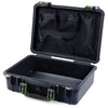 Pelican 1500 Case, Black with OD Green Handle & Latches Mesh Lid Organizer Only ColorCase 015000-0100-110-130