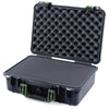 Pelican 1500 Case, Black with OD Green Handle & Latches Pick & Pluck Foam with Convolute Lid Foam ColorCase 015000-0001-110-130
