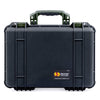 Pelican 1500 Case, Black with OD Green Handle & Latches ColorCase