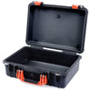 Pelican 1500 Case, Black with Orange Handle & Latches None (Case Only) ColorCase 015000-0000-110-150