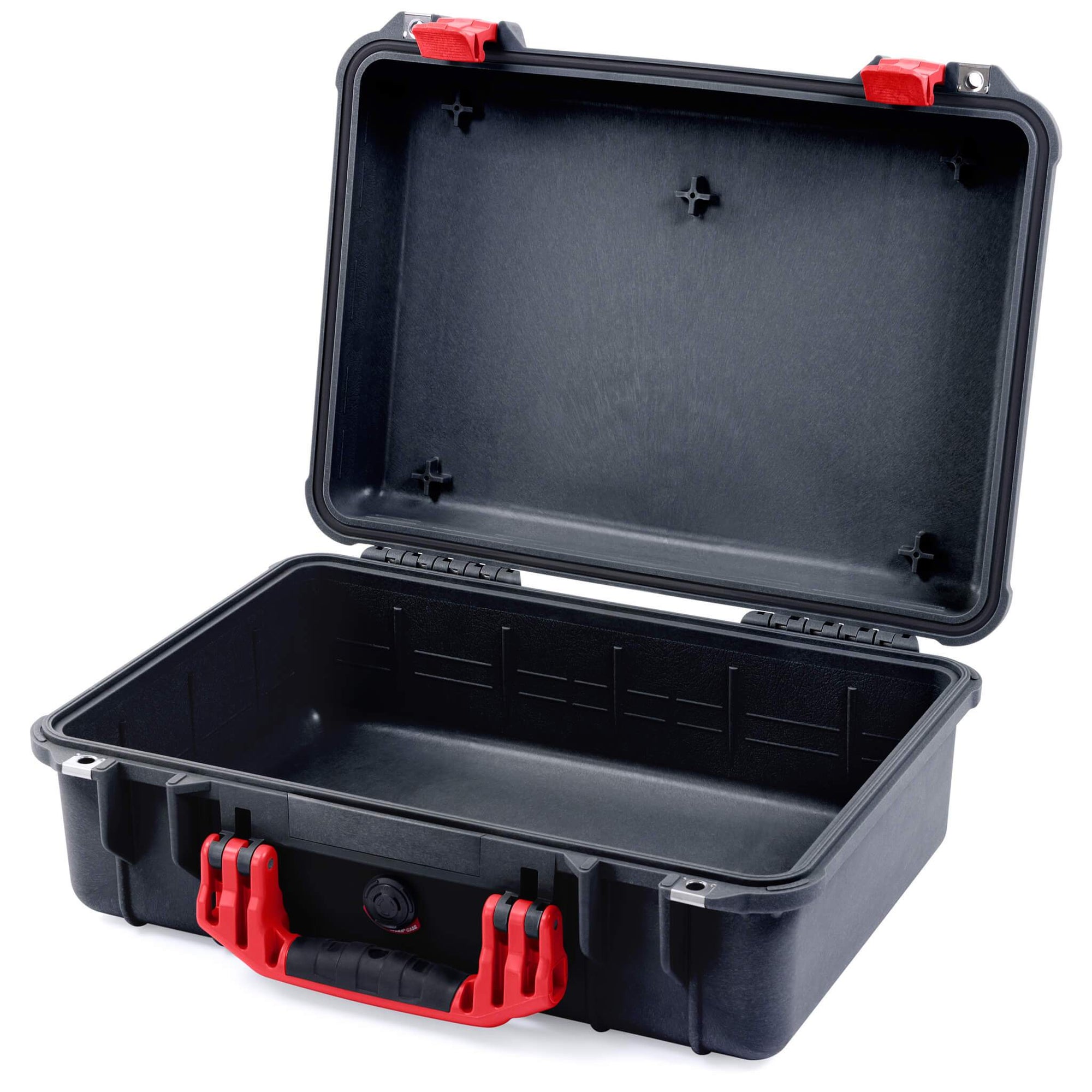 Pelican 1500 Case, Black with Red Handle & Latches