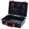 Pelican 1500 Case, Black with Red Handle & Latches Mesh Lid Organizer Only ColorCase 015000-0100-110-320