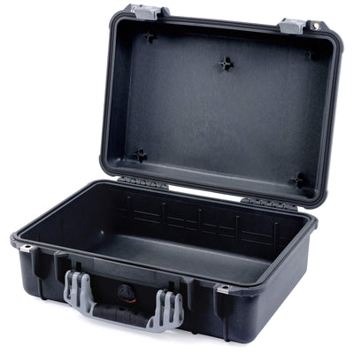 Pelican 1500 Case, Black with Silver Handle & Latches None (Case Only) ColorCase 015000-0000-110-180