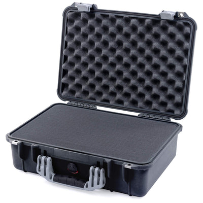 Pelican 1500 Case, Black with Silver Handle & Latches Pick & Pluck Foam with Convolute Lid Foam ColorCase 015000-0001-110-180