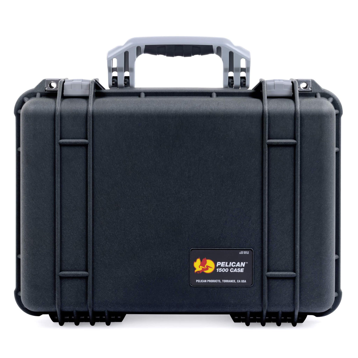 Pelican 1500 Case, Black with Silver Handle &amp; Latches ColorCase 