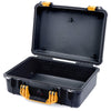 Pelican 1500 Case, Black with Yellow Handle & Latches None (Case Only) ColorCase 015000-0000-110-240