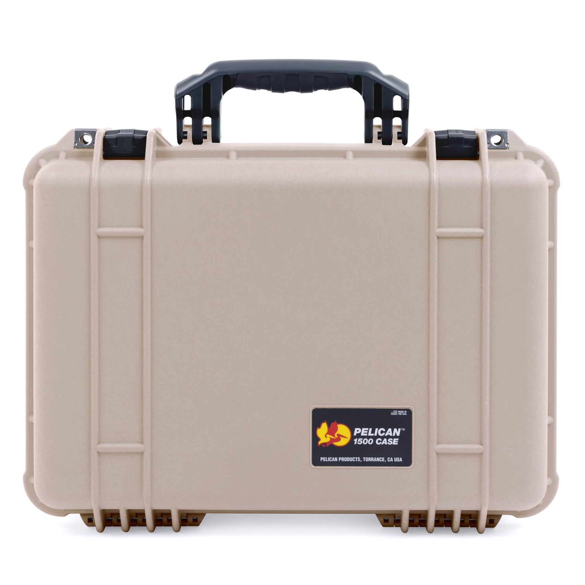 Pelican 1500 Case, Desert Tan with Black Handle & Latches ColorCase 