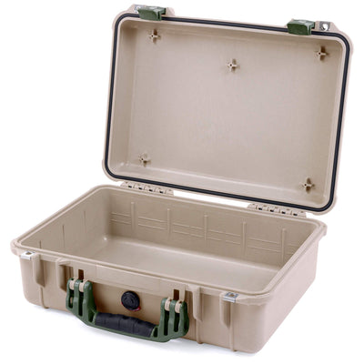 Pelican 1500 Case, Desert Tan with OD Green Handle & Latches None (Case Only) ColorCase 015000-0000-310-130