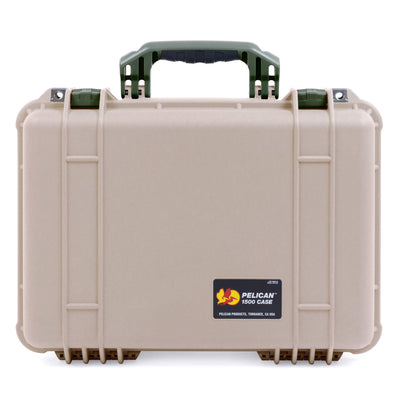 Pelican 1500 Case, Desert Tan with OD Green Handle & Latches ColorCase
