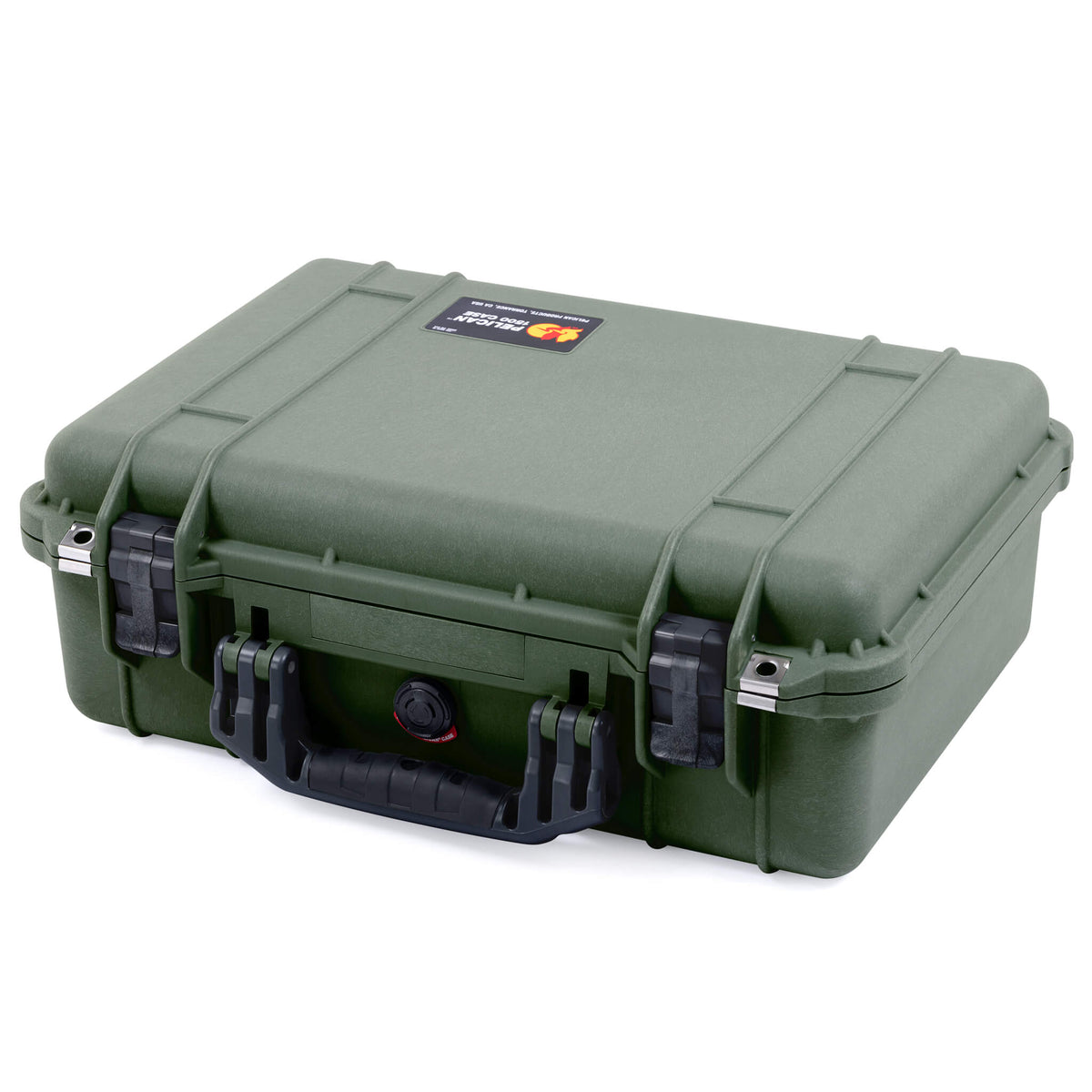 Pelican 1500 Case, OD Green with Black Handle &amp; Latches ColorCase 