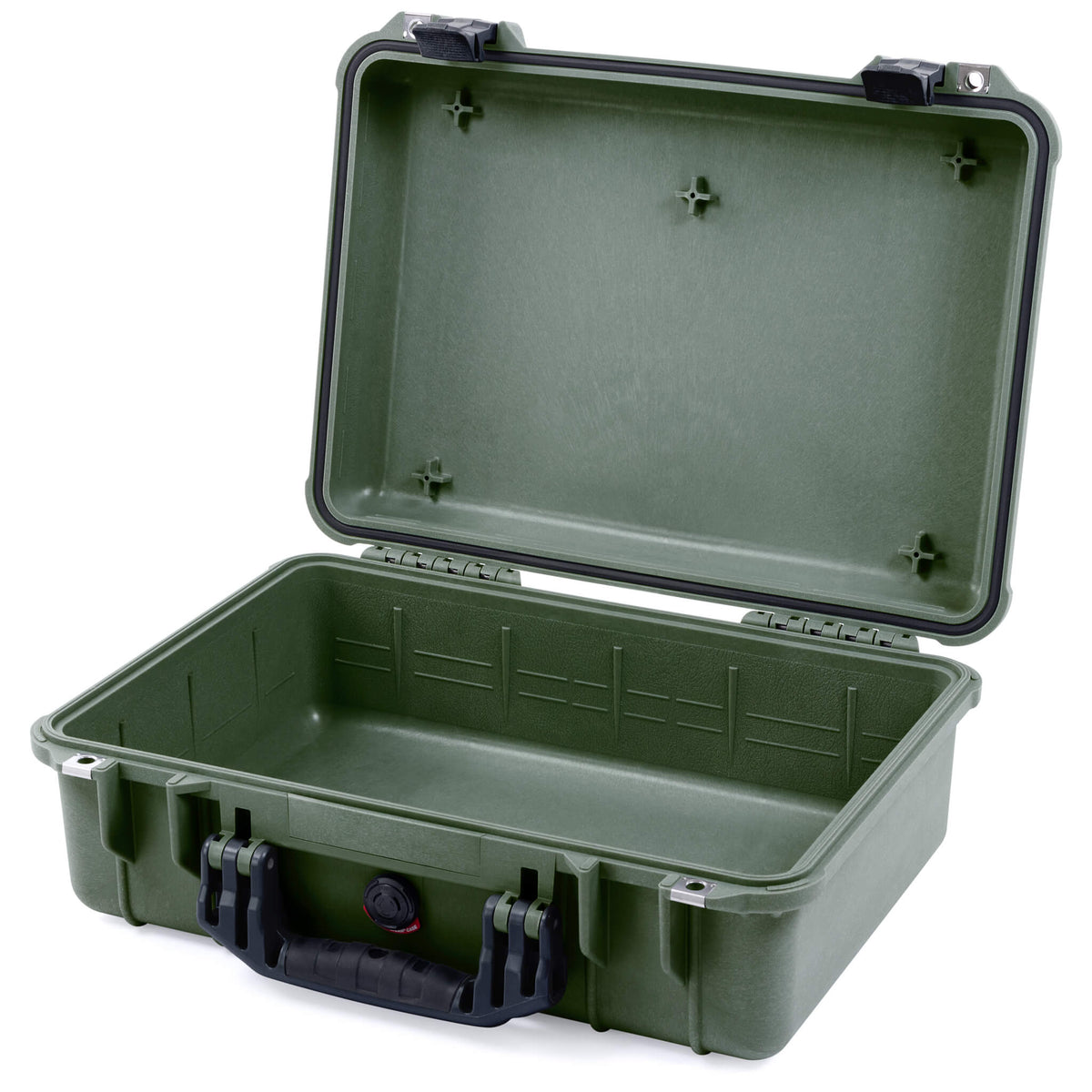 Pelican 1500 Case, OD Green with Black Handle &amp; Latches None (Case Only) ColorCase 015000-0000-130-110