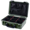 Pelican 1500 Case, OD Green with Black Handle & Latches TrekPak Divider System with Mesh Lid Organizer ColorCase 015000-0120-130-110