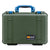 Pelican 1500 Case, OD Green with Blue Handle & Latches ColorCase 