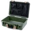 Pelican 1500 Case, OD Green with Desert Tan Handle & Latches Mesh Lid Organizer Only ColorCase 015000-0100-130-310