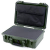 Pelican 1500 Case, OD Green Pick & Pluck Foam with Computer Pouch ColorCase 015000-0201-130-130