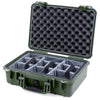 Pelican 1500 Case, OD Green Gray Padded Microfiber Dividers with Convolute Lid Foam ColorCase 015000-0070-130-130