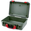 Pelican 1500 Case, OD Green with Red Handle & Latches None (Case Only) ColorCase 015000-0000-130-320