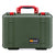 Pelican 1500 Case, OD Green with Red Handle & Latches ColorCase 
