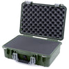 Pelican 1500 Case, OD Green with Silver Handle & Latches Pick & Pluck Foam with Convolute Lid Foam ColorCase 015000-0001-130-180