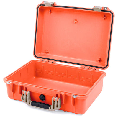 Pelican 1500 Case, Orange with Desert Tan Handle & Latches None (Case Only) ColorCase 015000-0000-150-310