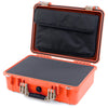 Pelican 1500 Case, Orange with Desert Tan Handle & Latches Pick & Pluck Foam with Computer Pouch ColorCase 015000-0201-150-310
