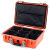 Pelican 1500 Case, Orange with Desert Tan Handle & Latches TrekPak Divider System with Computer Pouch ColorCase 015000-0220-150-310