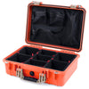 Pelican 1500 Case, Orange with Desert Tan Handle & Latches TrekPak Divider System with Mesh Lid Organizer ColorCase 015000-0120-150-310