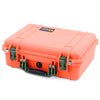 Pelican 1500 Case, Orange with OD Green Handle & Latches ColorCase