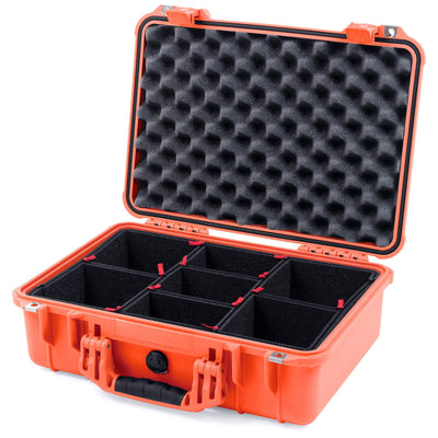 Pelican 1500 Case, Orange TrekPak Divider System with Convolute Lid Foam ColorCase 015000-0020-150-150