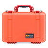 Pelican 1500 Case, Orange with Red Handle & Latches ColorCase