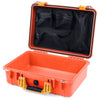 Pelican 1500 Case, Orange with Yellow Handle & Latches Mesh Lid Organizer Only ColorCase 015000-0100-150-240